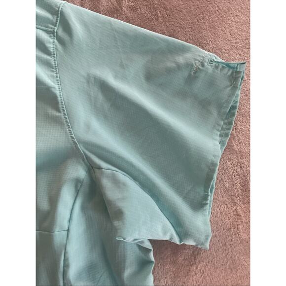 Columbia PFG Vented Short Sleeve Button Down Shirt Mens Sz 2 XL Mint Green - Picture 3 of 8